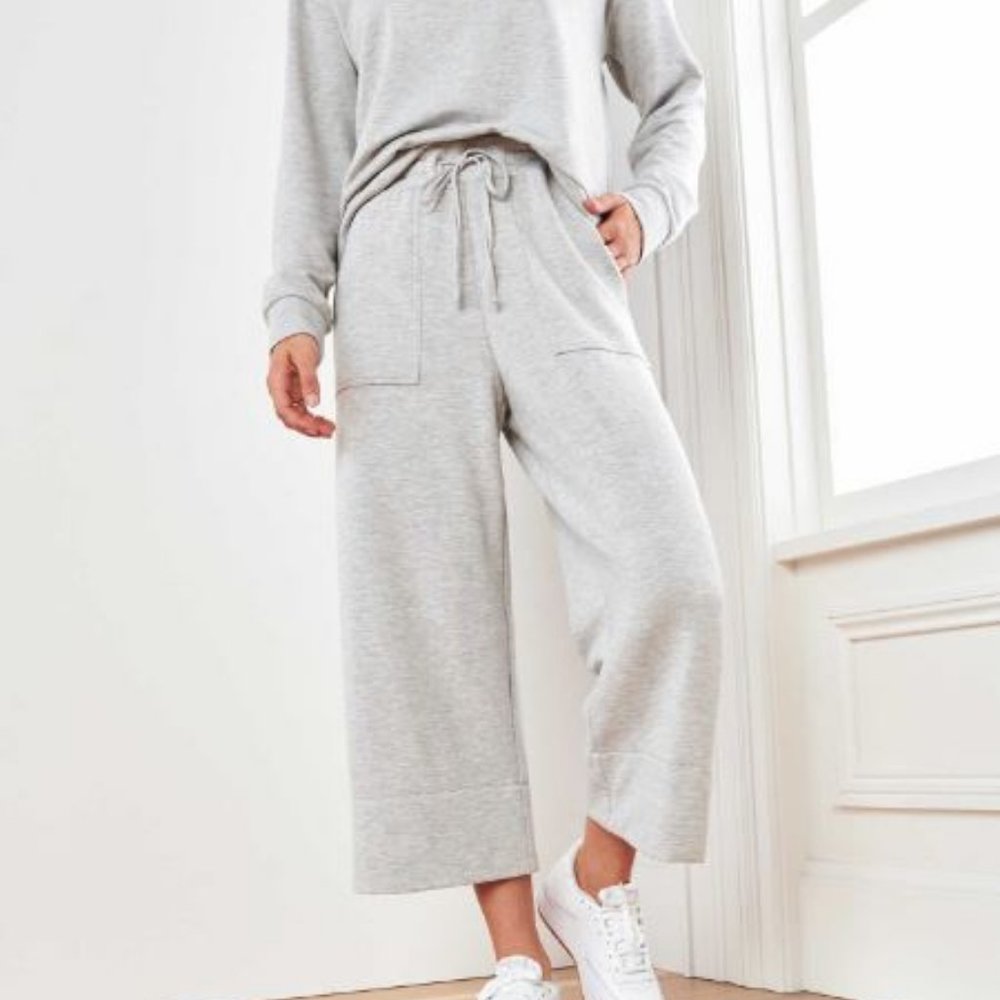 Quince Light Gray Wide Leg Pants